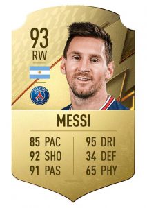 Lionel Messi passer Ratings FIFA 22